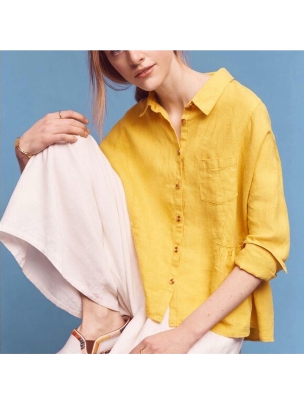 Anthropologie Holding Horses McKenzie Linen Blouse medium